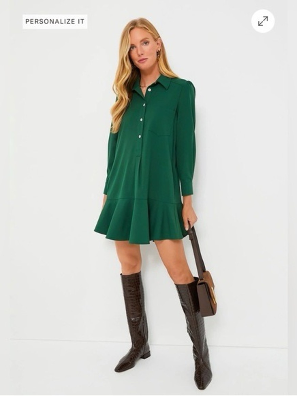 New Tuckernuck Emerald Green Callahan Shirt Dress Sz M